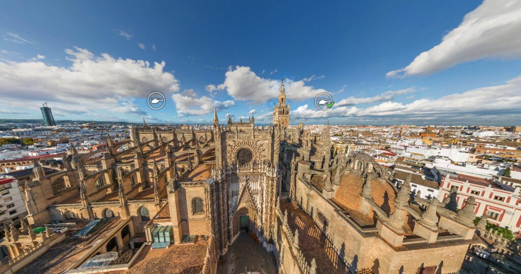 Sevilla Cathedral from the air